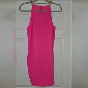 Lilly Pulitzer Vibrant Pink Mini Dress with Gold Accents